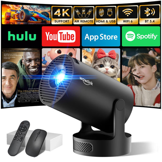 Vidéoprojecteur 4K WiFi 6 Bluetooth - Home Cinéma Portable 2026